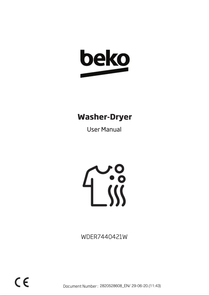 Page 1 de la notice Manuel utilisateur Beko WDER7440421S