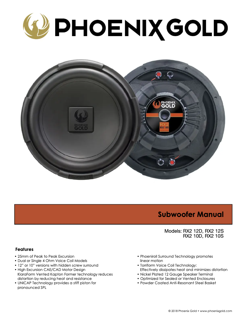 Page n°1 - Manuel utilisateur Phoenix Gold RX210D
