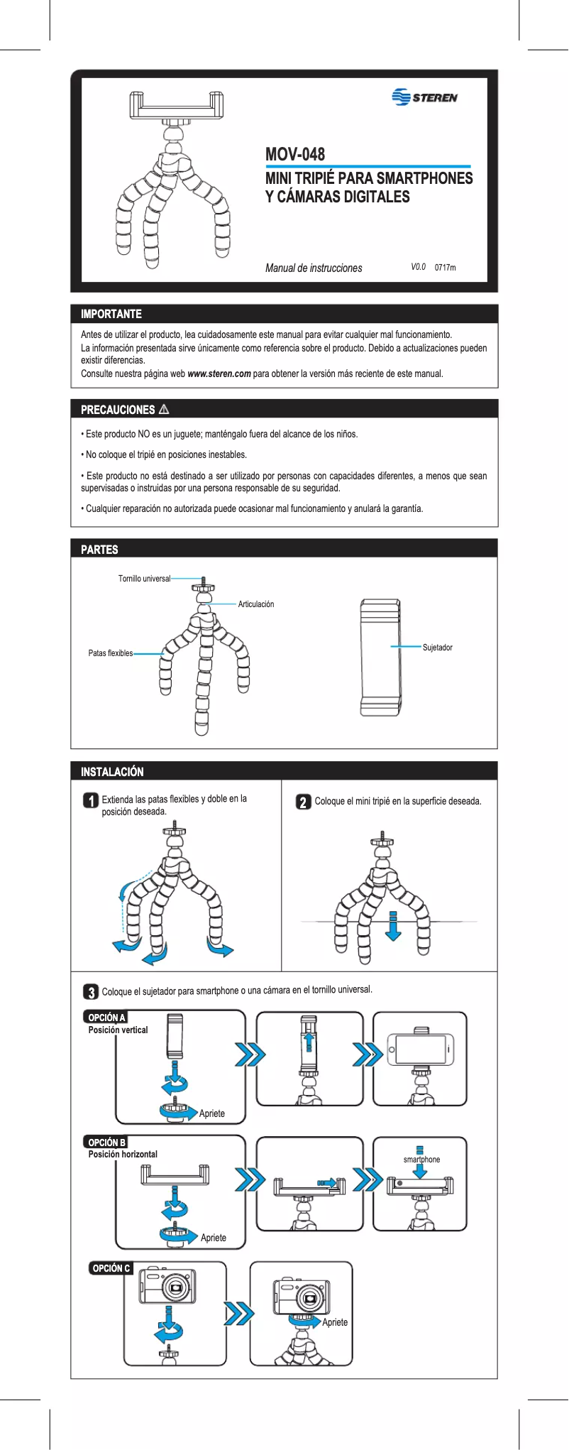 Page 1 de la notice Manuel utilisateur Steren MOV-048