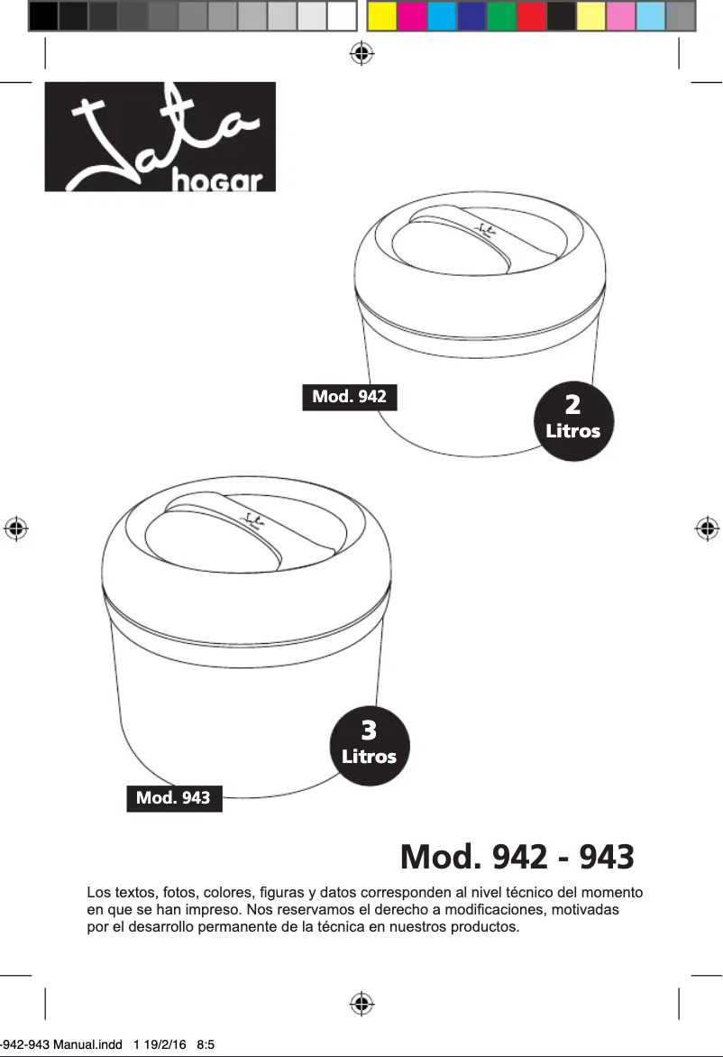 Page n°1 - Manuel utilisateur Jata 943