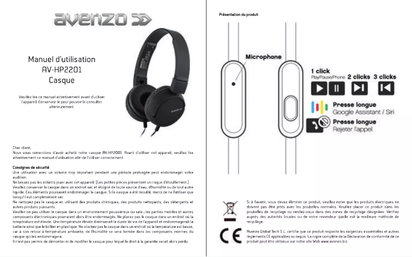 Página 1 del manual Manual de usuario Avenzo AV-HP2201