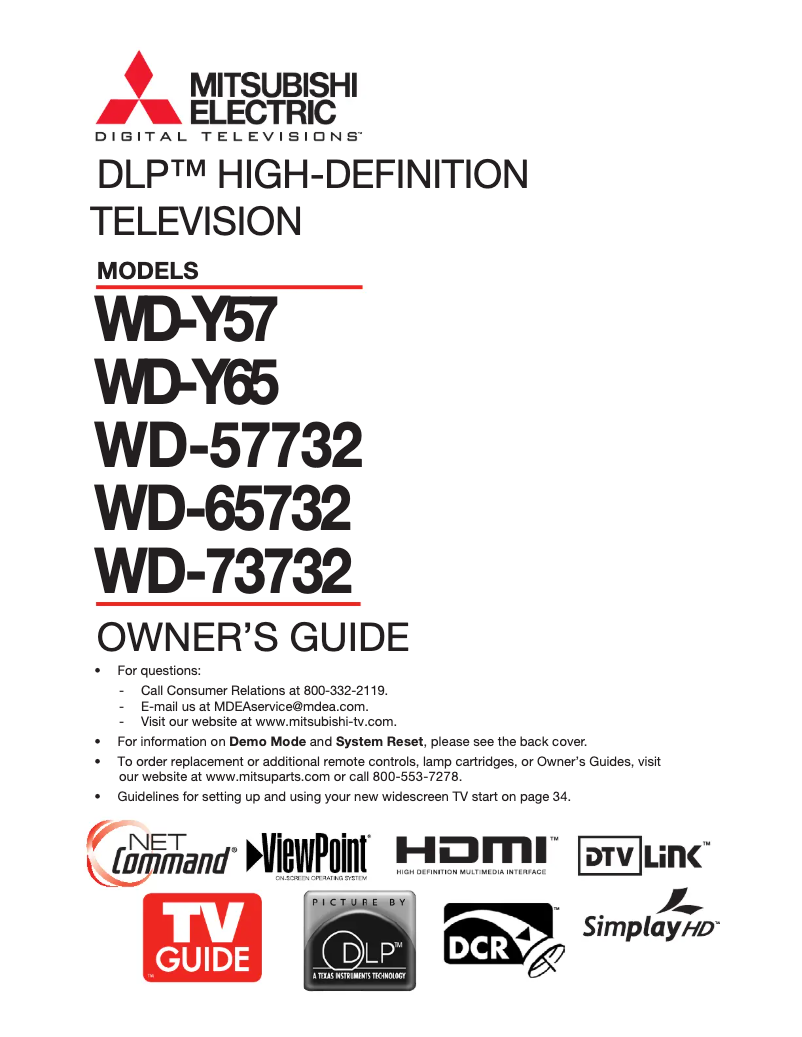 Image de la première page du manuel de l'appareil WD-Y57