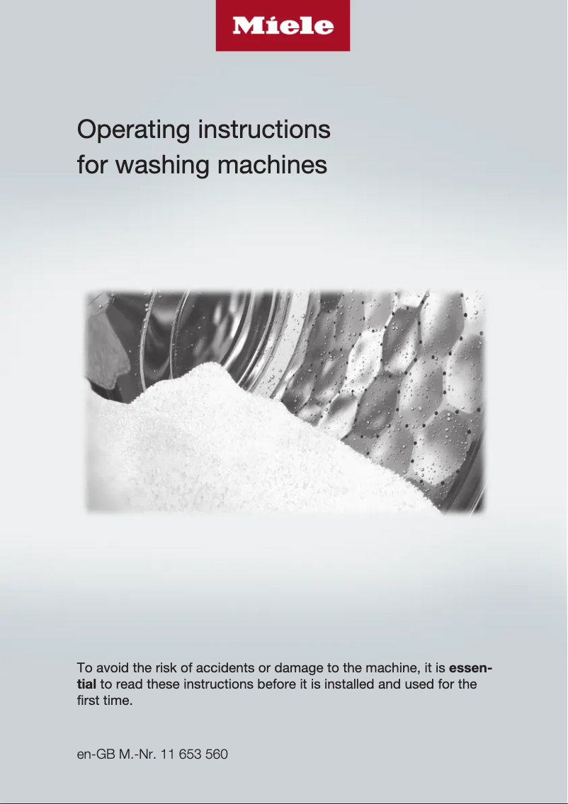 Page n°1 - Manuel utilisateur Miele WEG 365 WCS PWash & 9kg