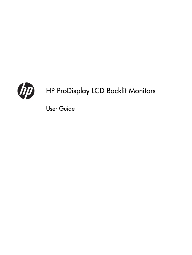 Page n°1 - Manuel utilisateur HP ProDisplay P201m
