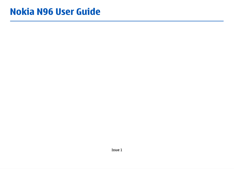 Page n°1 - Manuel utilisateur Nokia N96