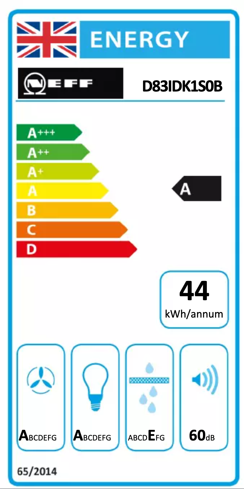 Page n°1 - Label énergétique Neff D83IDK1S0B