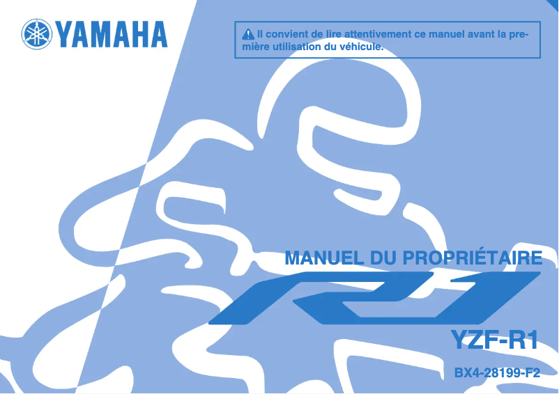 Image de la première page du manuel de l'appareil YZF-R1 (2019)