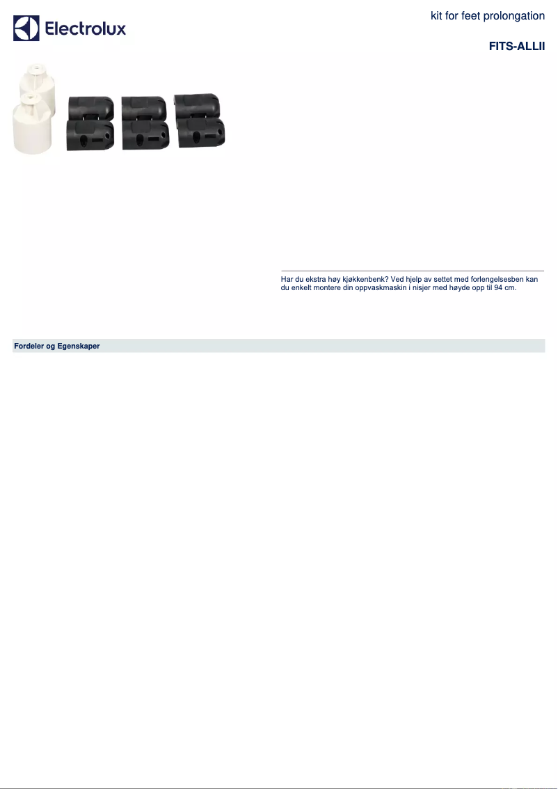 Página 1 del manual Folleto AEG FITS-ALLII