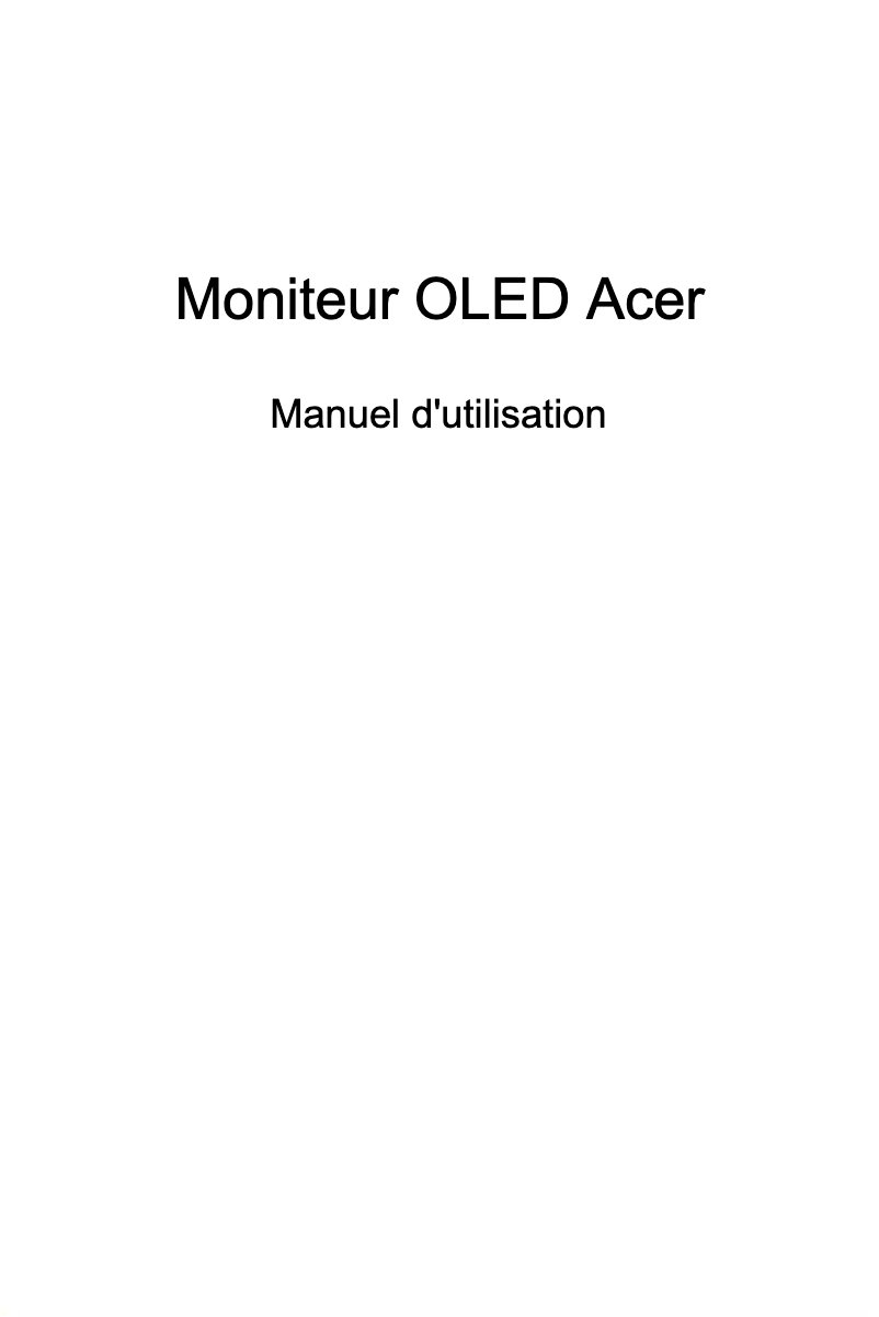 Page 1 de la notice Manuel utilisateur Acer X34V