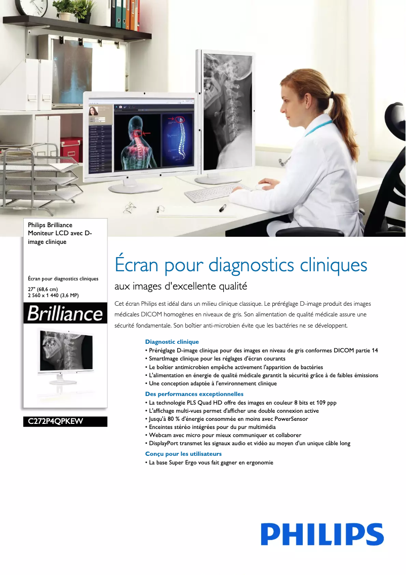 Page 1 de la notice Fiche technique Philips Brilliance C272P4QPKEW