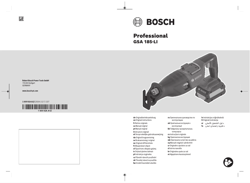 Page 1 de la notice Manuel utilisateur Bosch GSA 18V-28 Professional