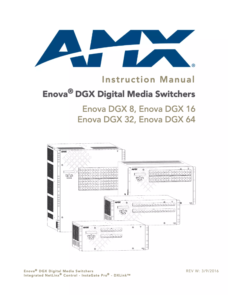 Page n°1 - Manuel utilisateur AMX DGX-I-DXF-SMD