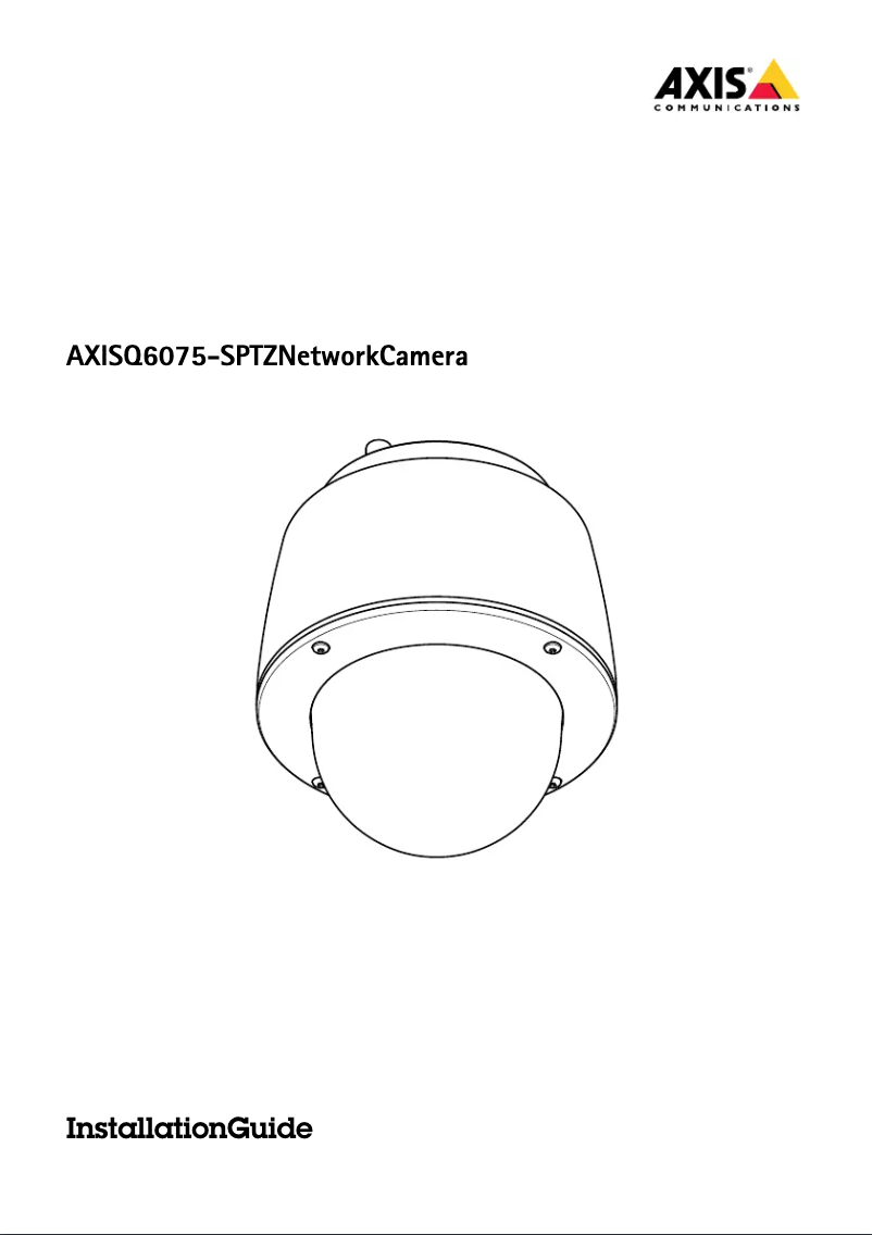 Page 1 de la notice Manuel utilisateur Axis Q6075-S