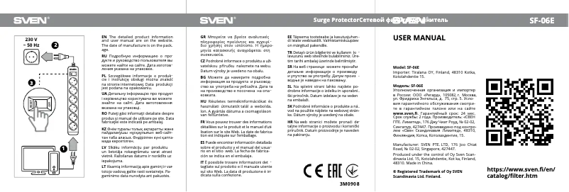Page n°1 - Manuel utilisateur Sven SF-06E