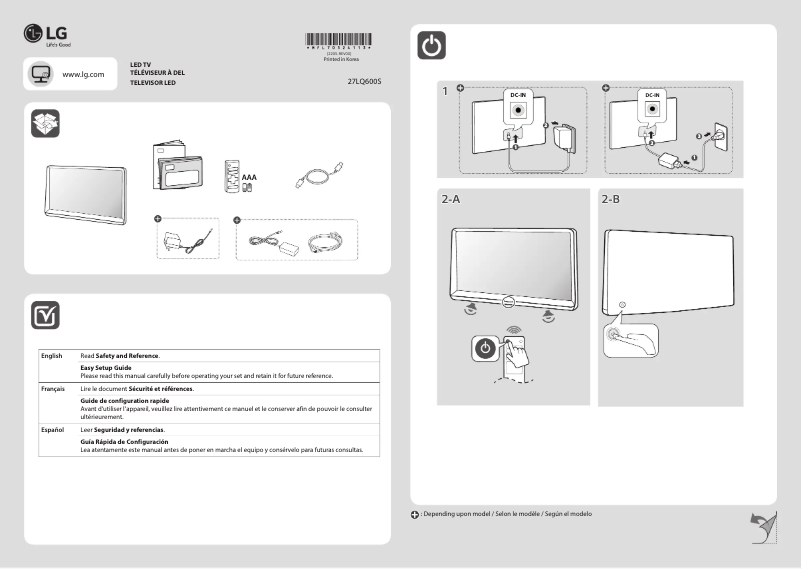 Page n°1 - Manuel utilisateur LG 27LQ600S