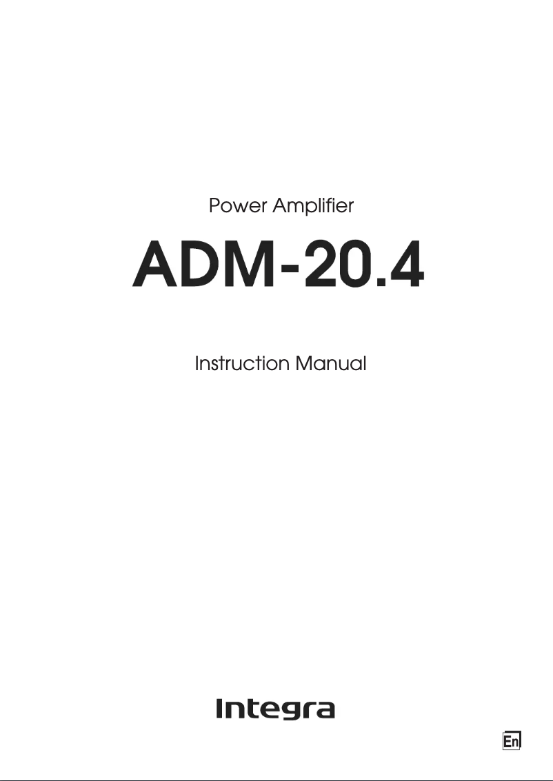 Page n°1 - Manuel utilisateur Integra ADM-20.4