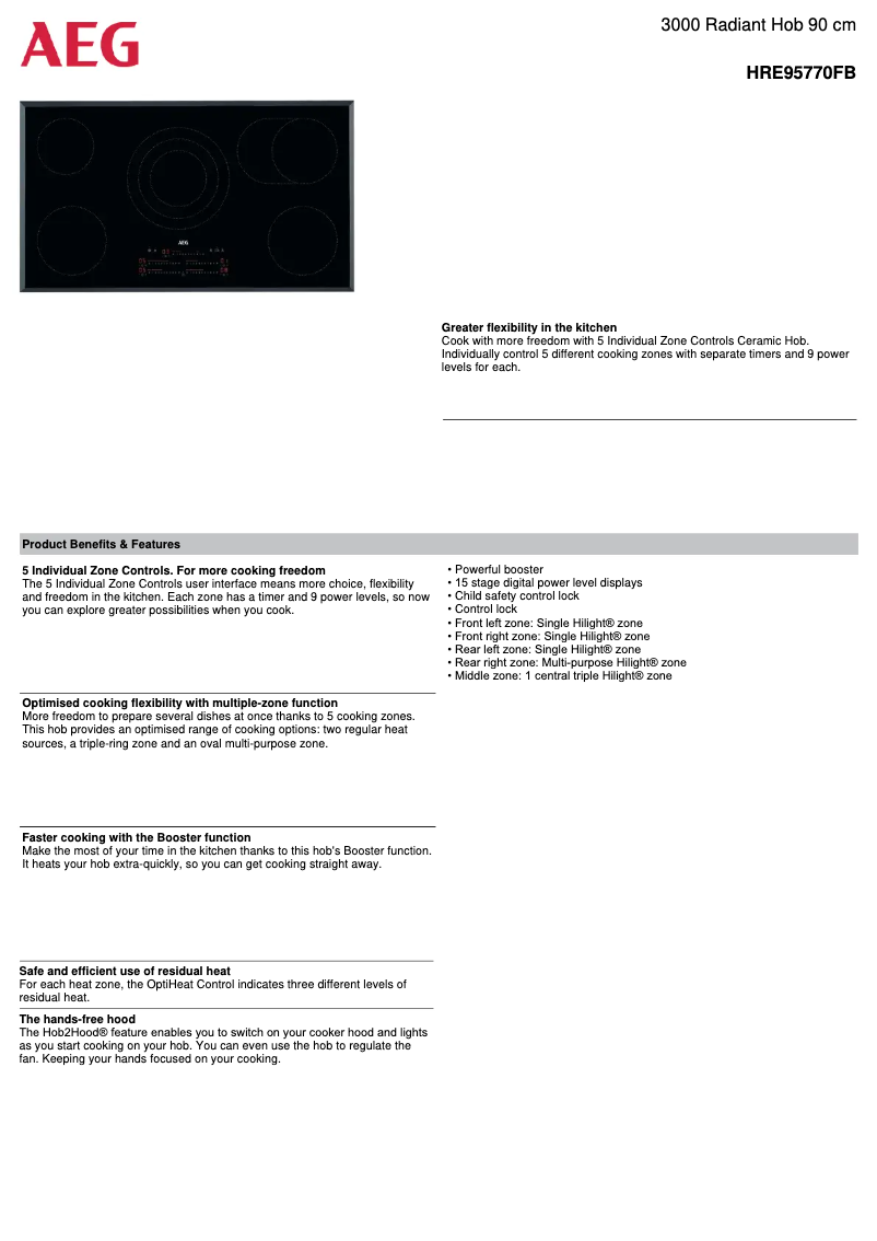 Página 1 del manual Ficha técnica AEG HRE95770FB