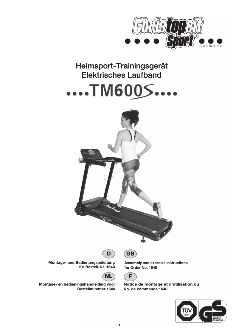 Imagen de la primera página del manual del dispositivo TM 600S