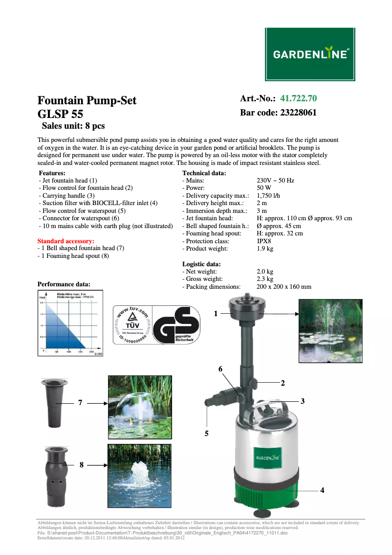 Image de la première page du manuel de l'appareil GLSP 55