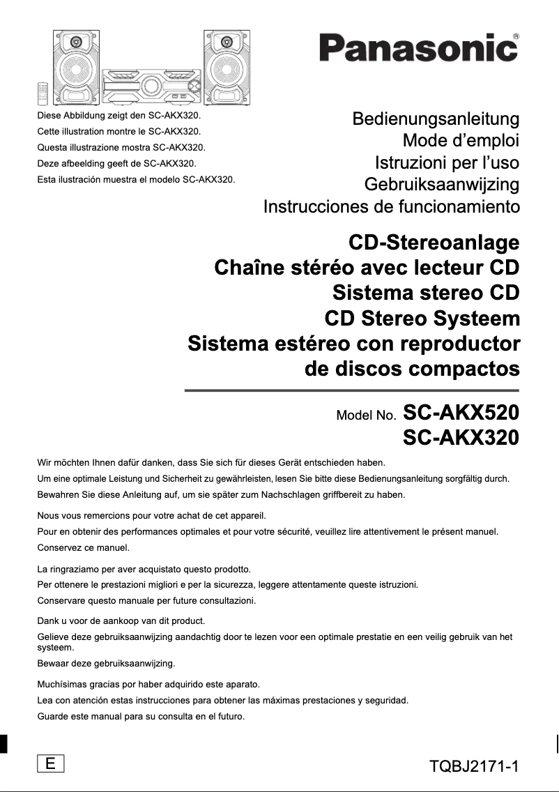 Image de la première page du manuel de l'appareil SC-AKX520