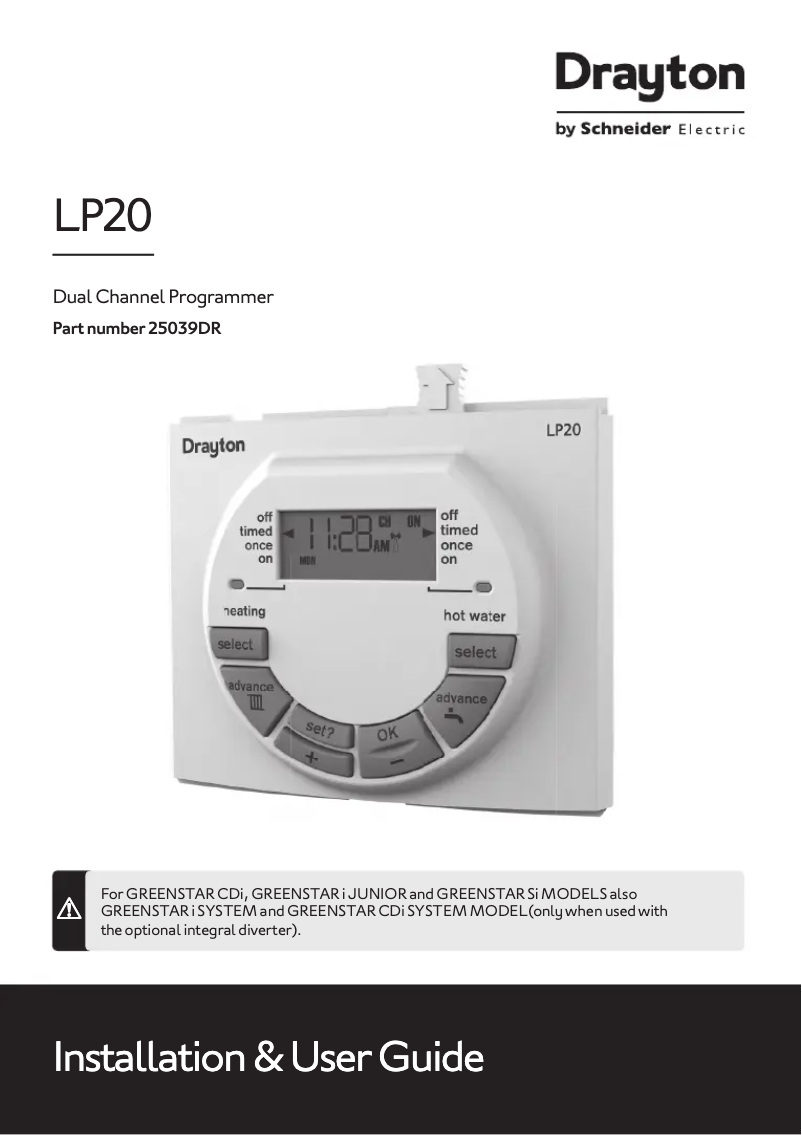 Page 1 de la notice Guide d'installation Drayton LP20