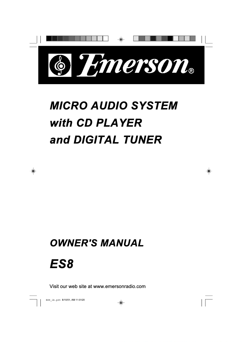 Page n°1 - Manuel utilisateur Emerson ES8