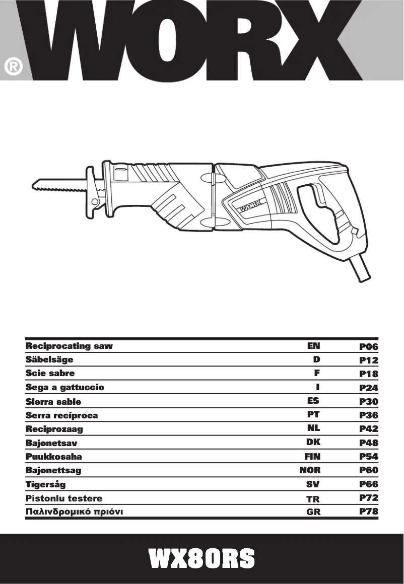 Page 1 de la notice Manuel utilisateur Worx WX80RS
