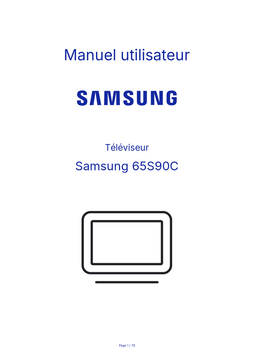Page n°1 - Manuel utilisateur Samsung 65S90C