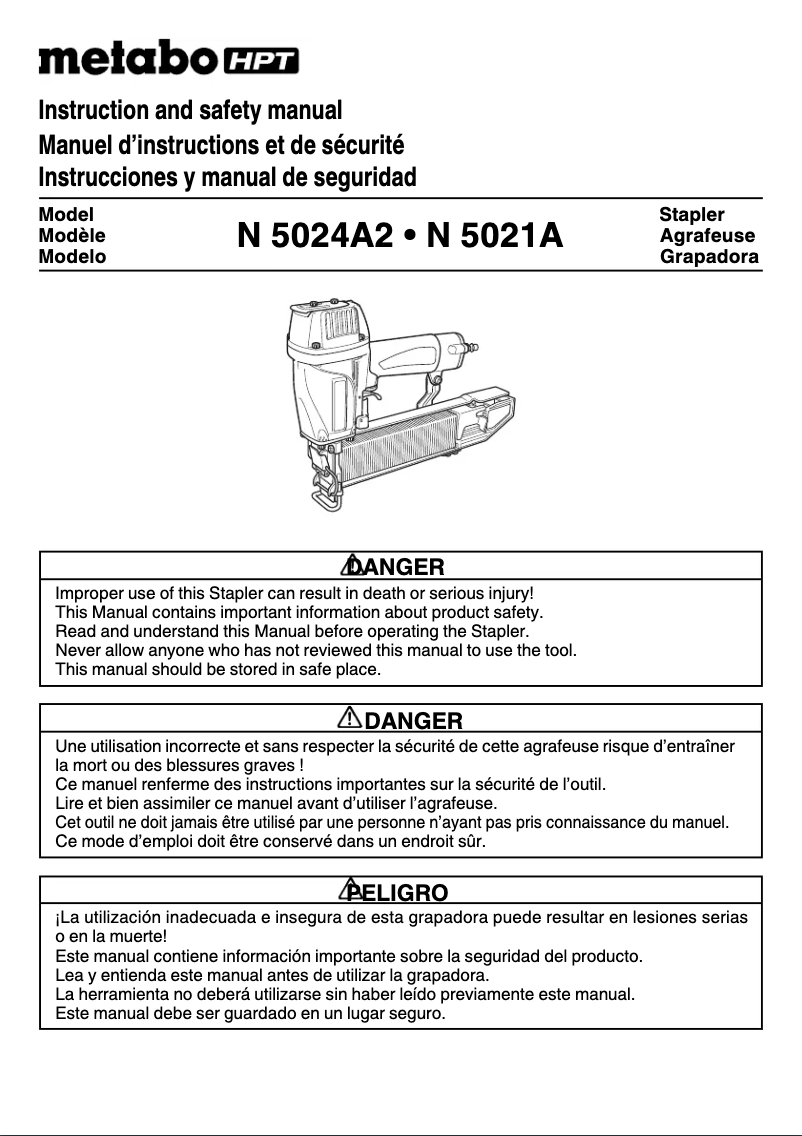 Page n°1 - Manuel utilisateur Metabo N5024A2