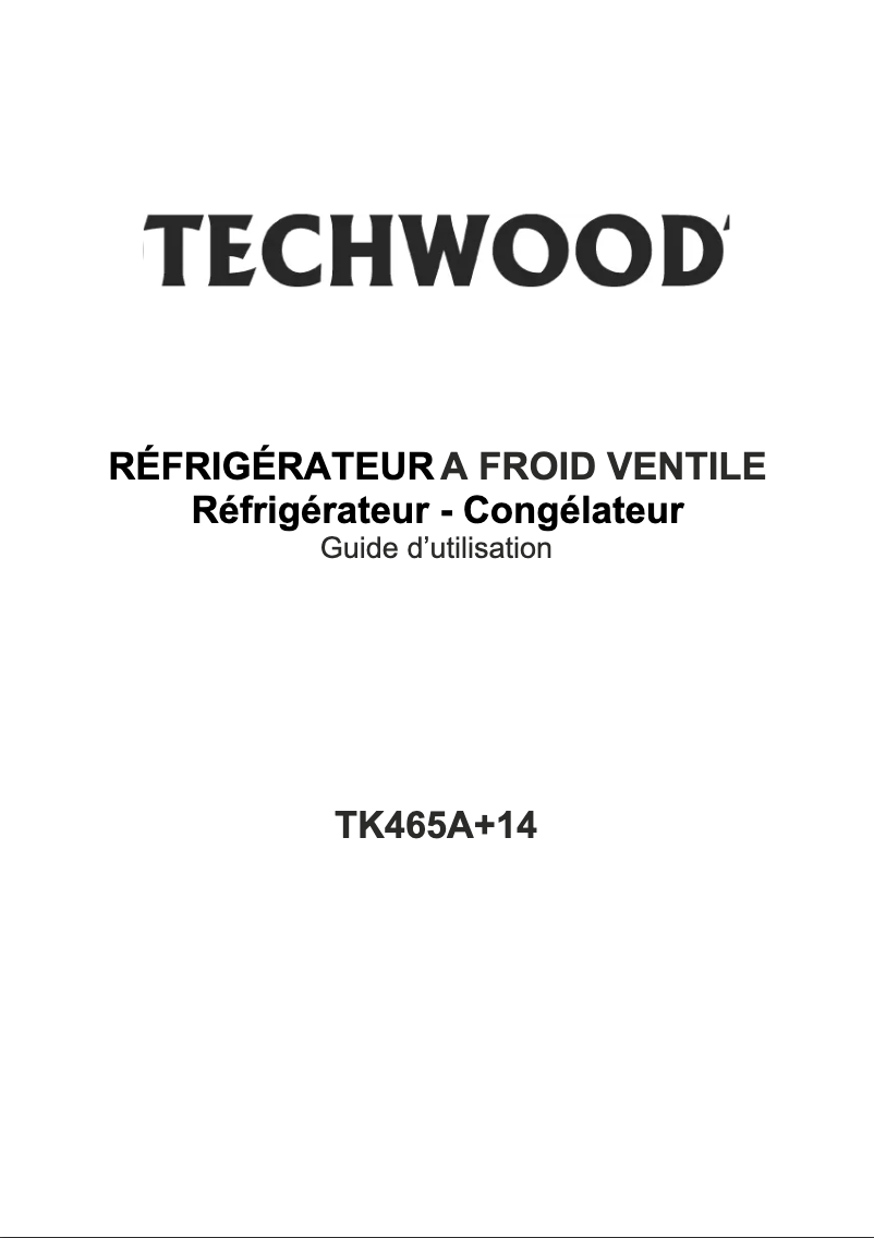 Image de la première page du manuel de l'appareil TK465A+14