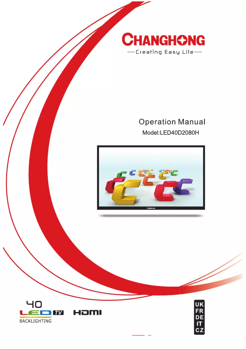 Page n°1 - Manuel utilisateur Changhong LED40D2080H