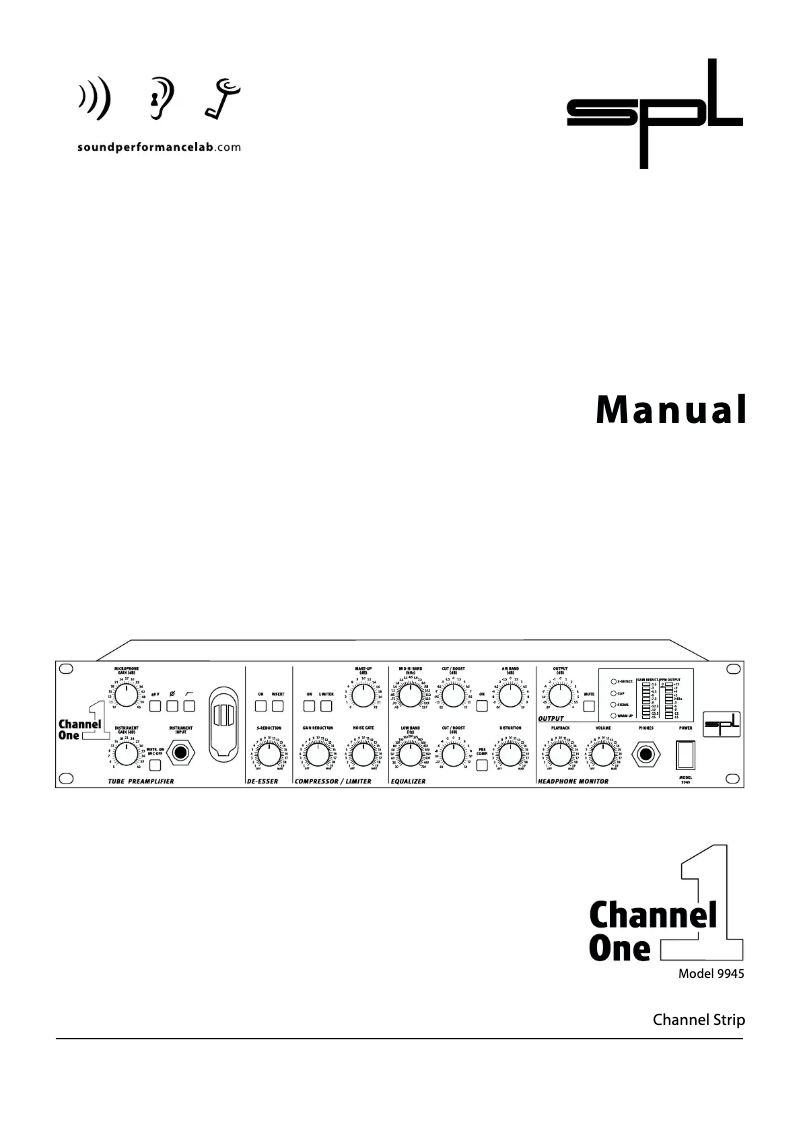 Page n°1 - Manuel utilisateur SPL Channel One 2950