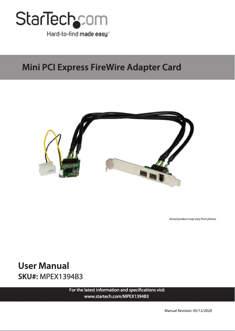 Image de la première page du manuel de l'appareil MPEX1394B3