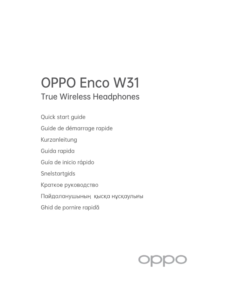 Page 1 de la notice Manuel utilisateur Oppo Enco W31