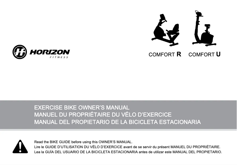 Page 1 de la notice Manuel utilisateur Horizon Fitness Comfort R