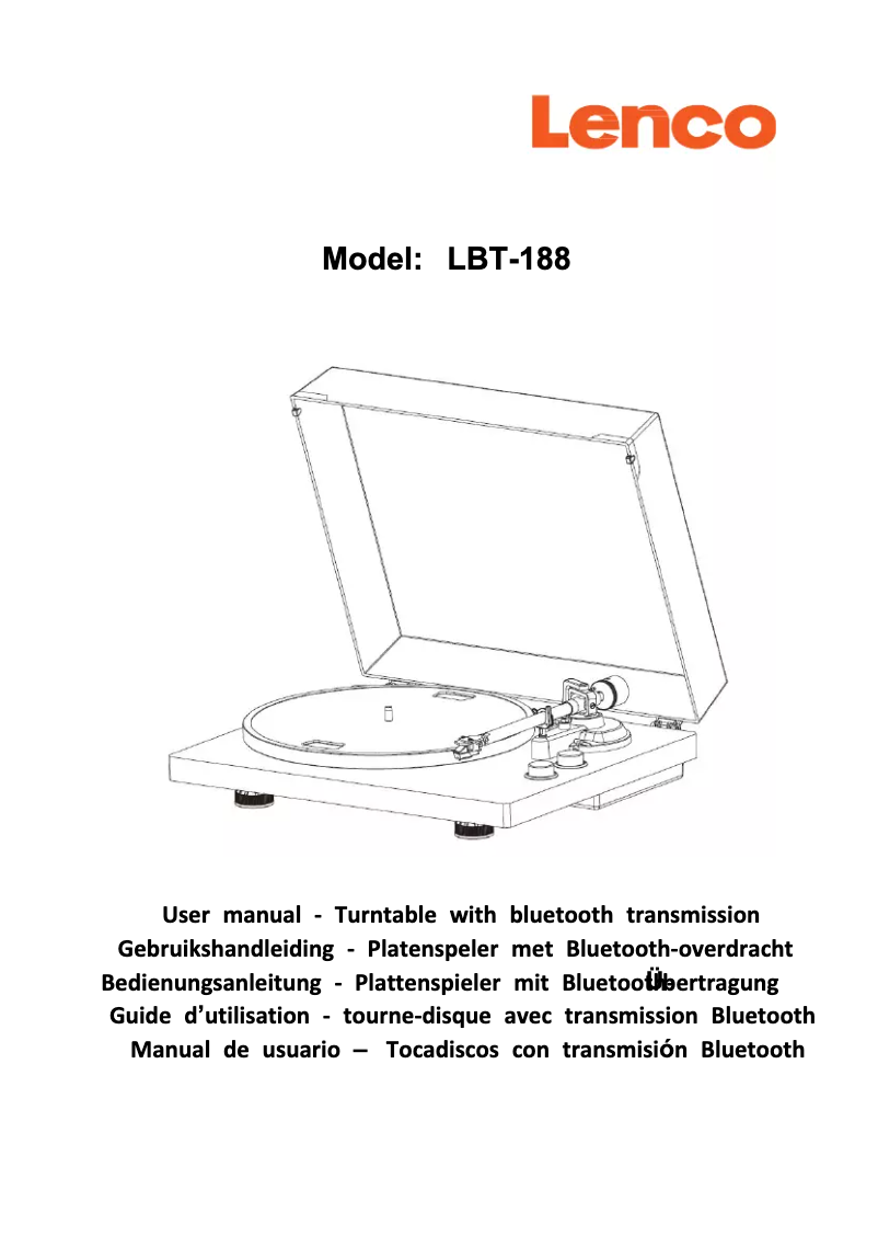 Page n°1 - Manuel utilisateur Lenco LBT-188