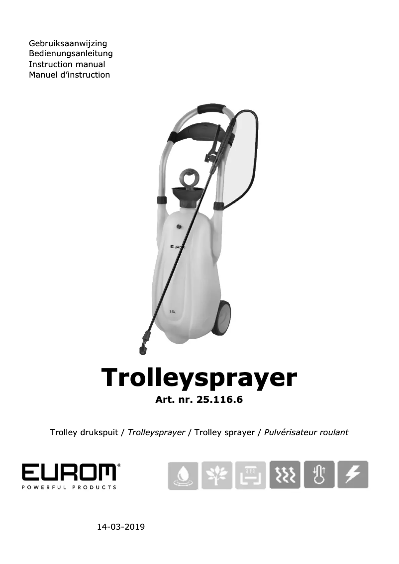 Page n°1 - Manuel utilisateur Eurom Trolleysprayer