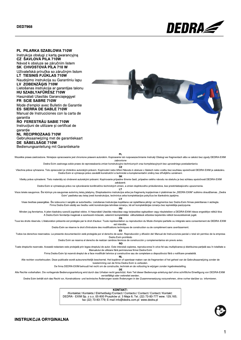 Image de la première page du manuel de l'appareil DED7968