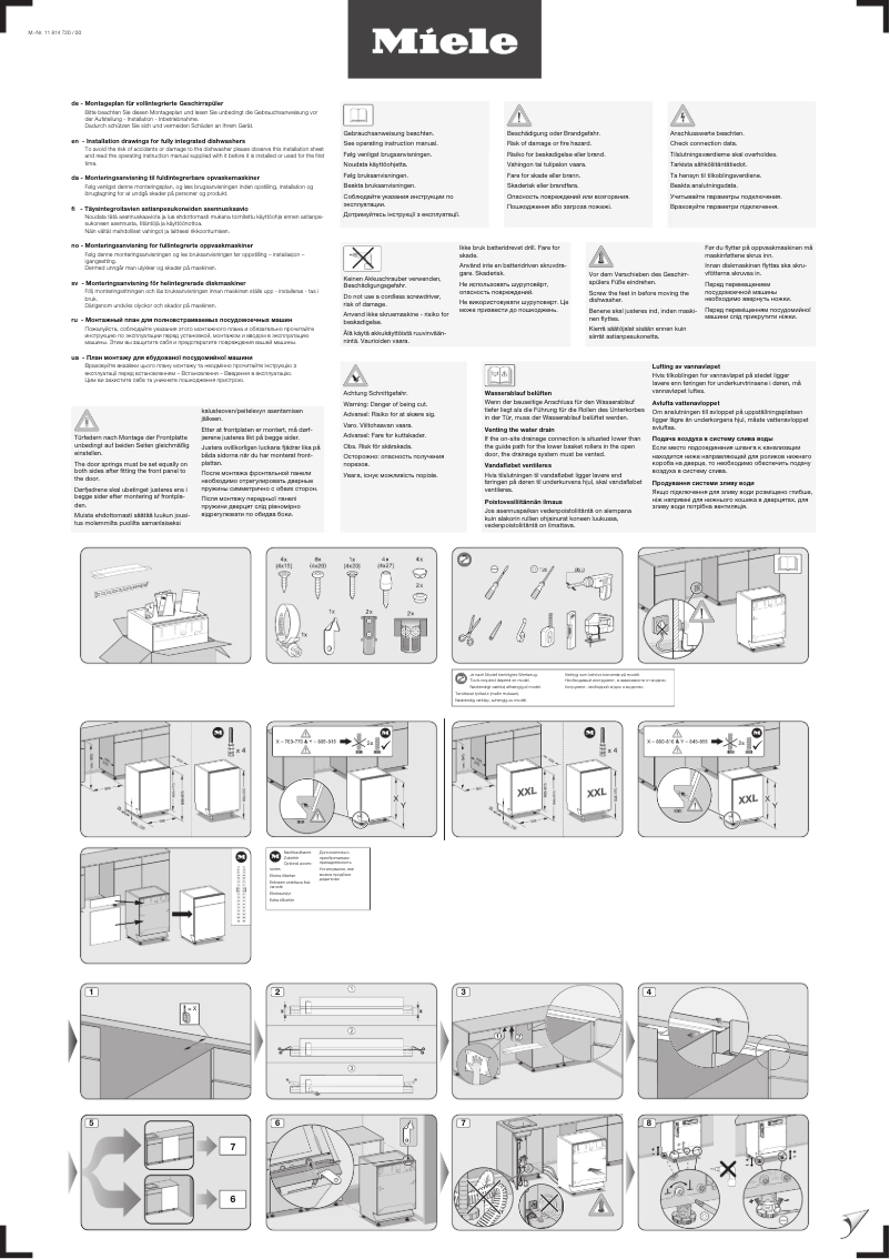 Page n°1 - Instructions / montage Miele G 5262 SCVi Active Plus