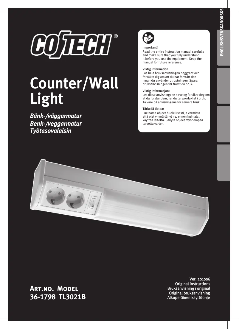 Page n°1 - Manuel utilisateur Cotech TL3021B