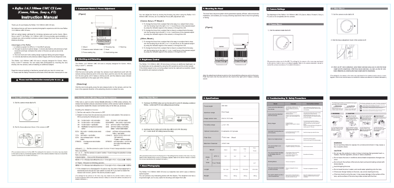 Page n°1 - Manuel utilisateur Rokinon Digital Photo 300M-M-BK