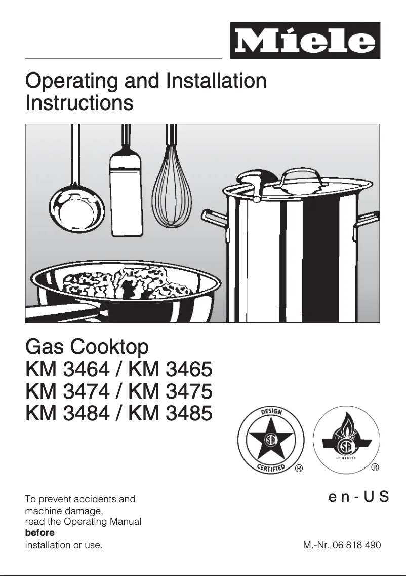 Page n°1 - Mode d'emploi Miele KM 3484 G