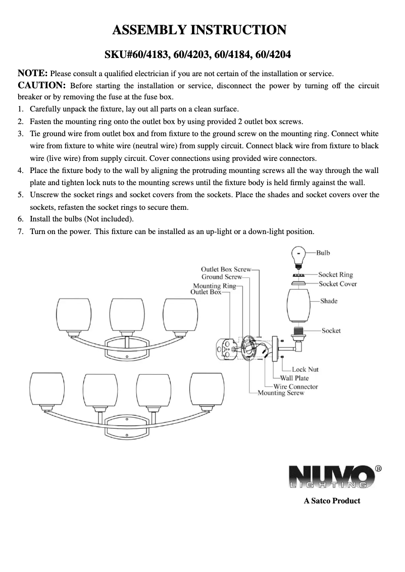 Page n°1 - Manuel utilisateur NUVO Helium 60/4184
