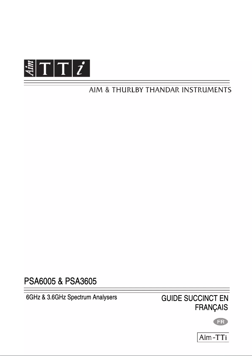 Page 1 de la notice Manuel utilisateur Aim TTi PSA6005