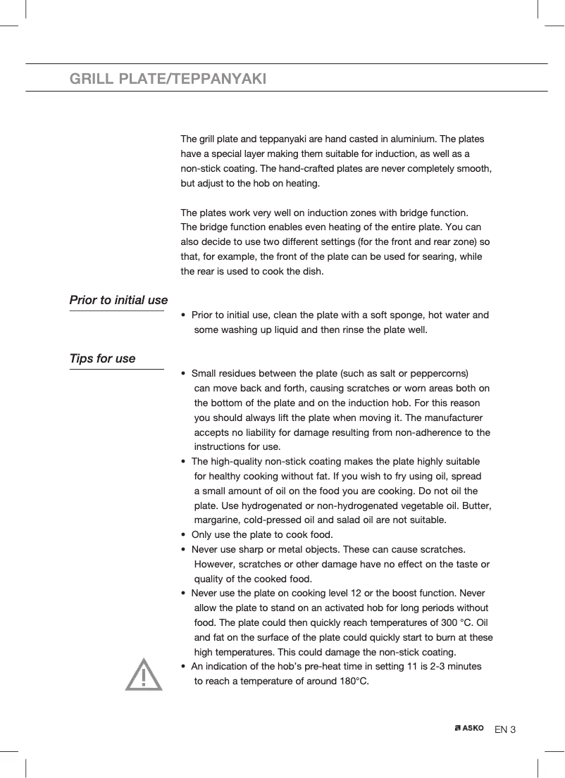 Page 1 de la notice Manuel utilisateur Asko AT12A