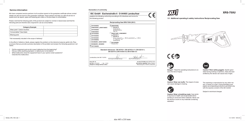 Página 1 del manual Manual de usuario XU1 XRS-750U
