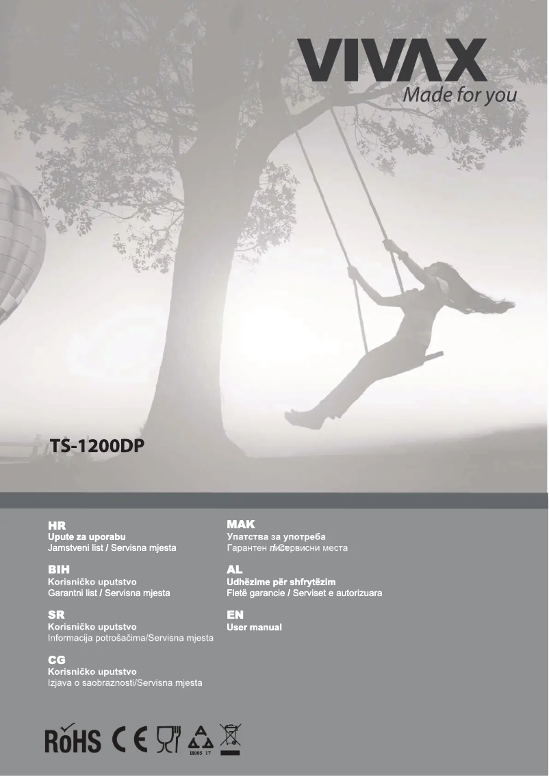 Page 1 de la notice Manuel utilisateur Vivax TS-1200DP