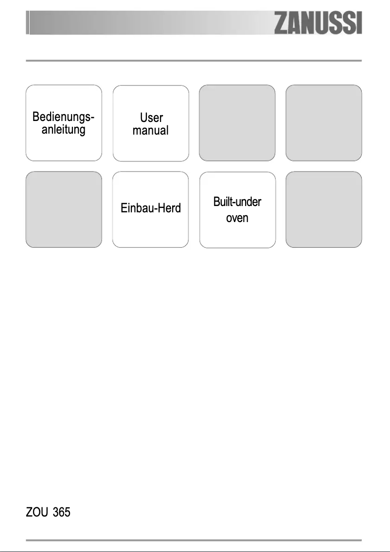 Image de la première page du manuel de l'appareil ZOU365X