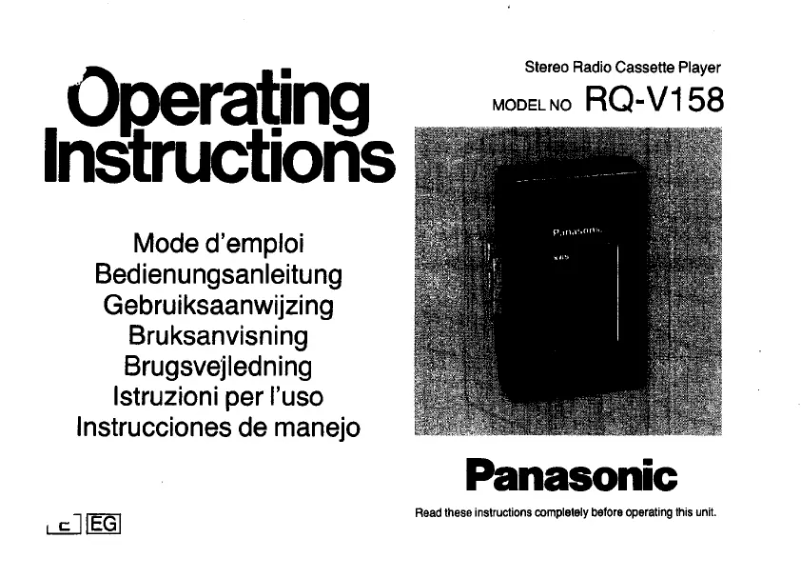 Page n°1 - Manuel utilisateur Panasonic RQ-V158