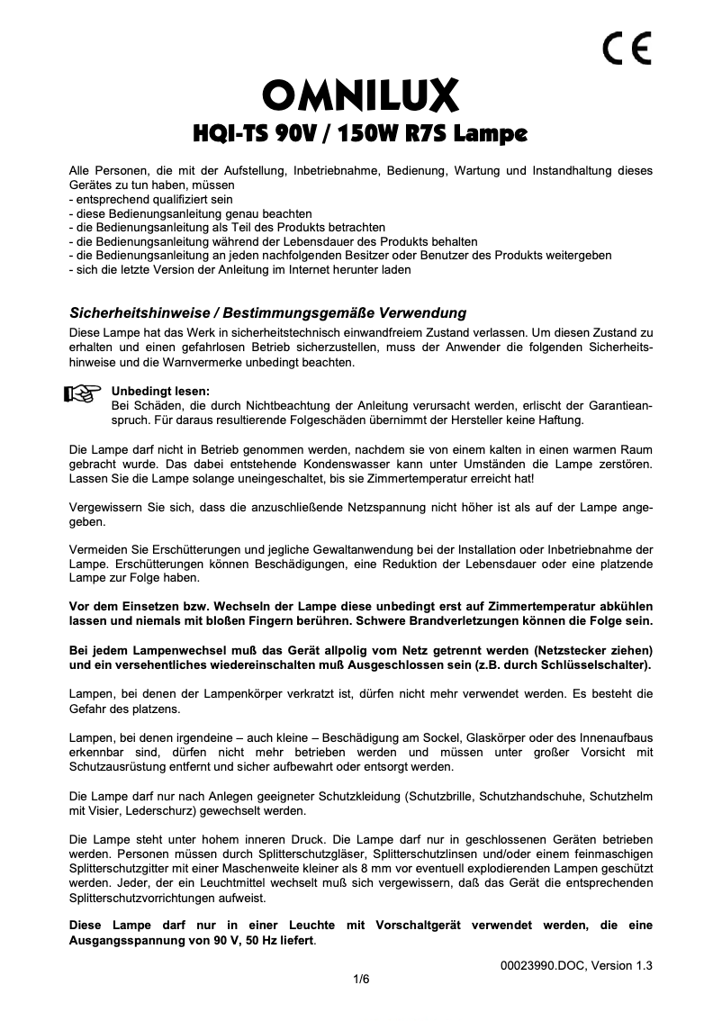 Image de la première page du manuel de l'appareil OQI-TS 150W